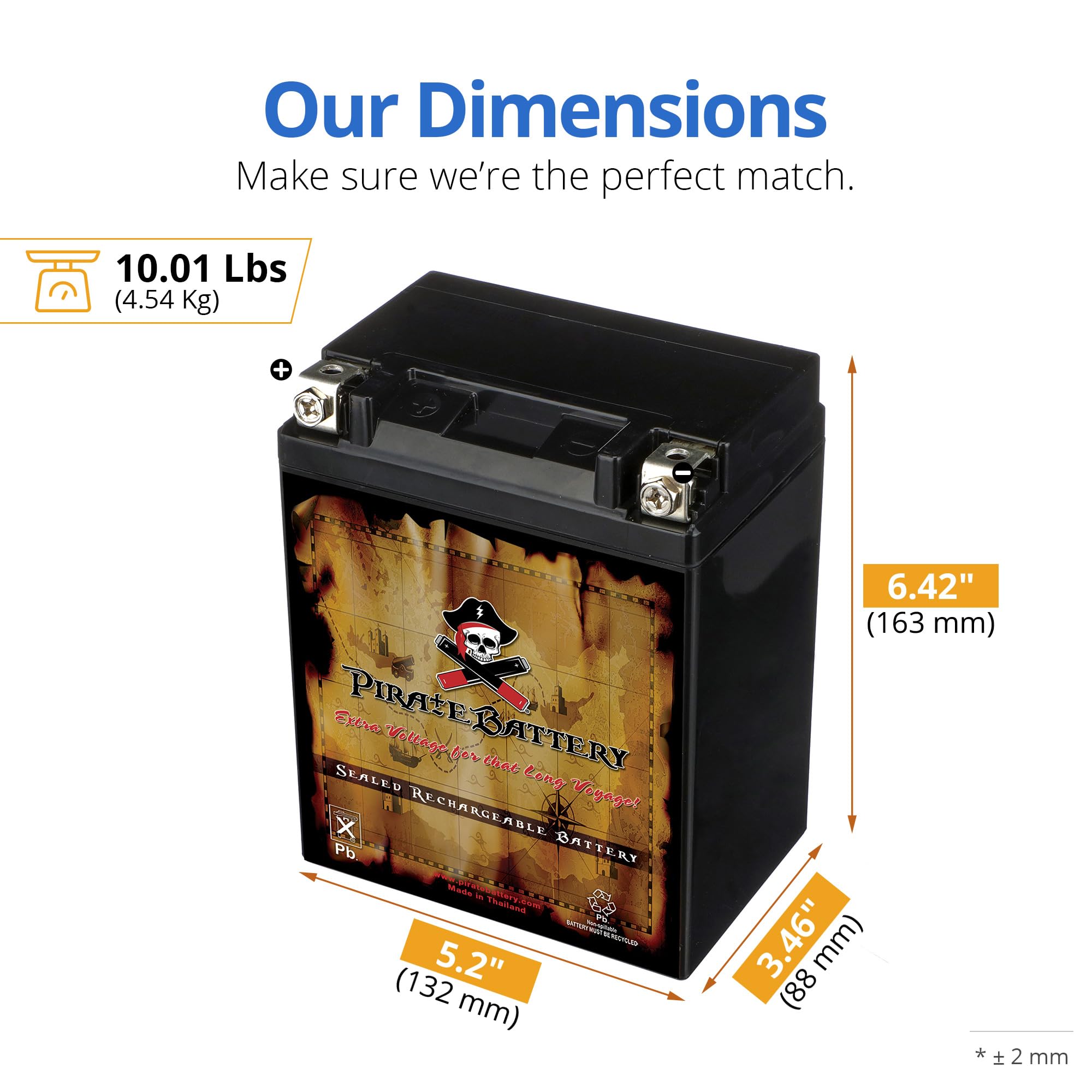 Amazon.com: Pirate Battery YB14A-A2 12V 190 CCA Conventional – 14